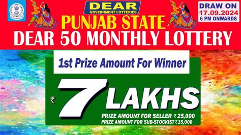 Punjab 50 Monthly Lottery Result Live 6pm .